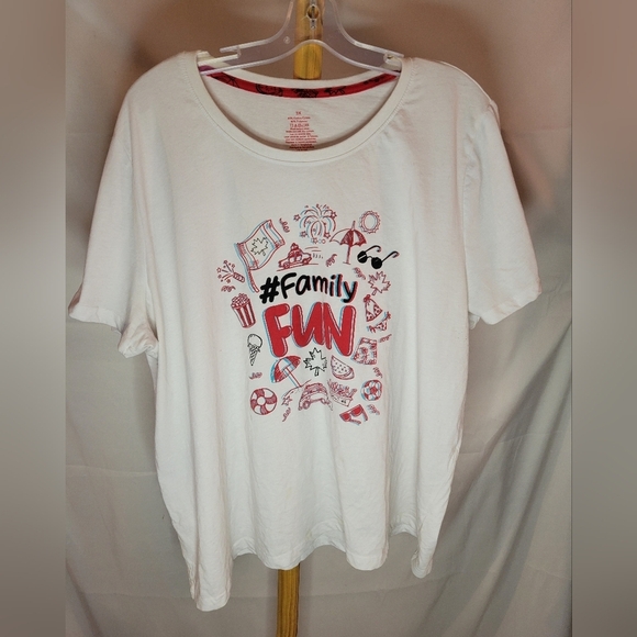 Family Fun T-shirt White with Red and Blue Men's 3XL - Picture 1 of 4